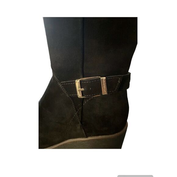 GIANI BERNINI Women's Black Buckle Accent Atlinaa Round Toe Wedge Zip Up Leather - Picture 7 of 9